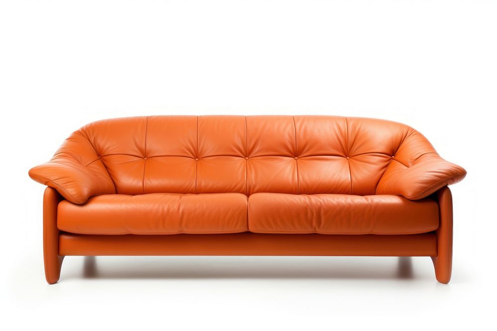 A sofa furniture leather white background. AI generated Image by rawpixel.
