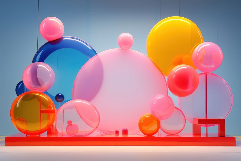 3D background balloon shape creativity.