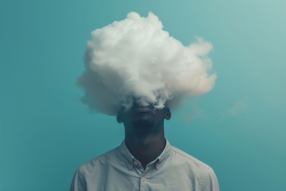 African American man photography portrait cloud.