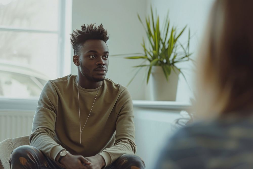 Black man conversation talking adult.