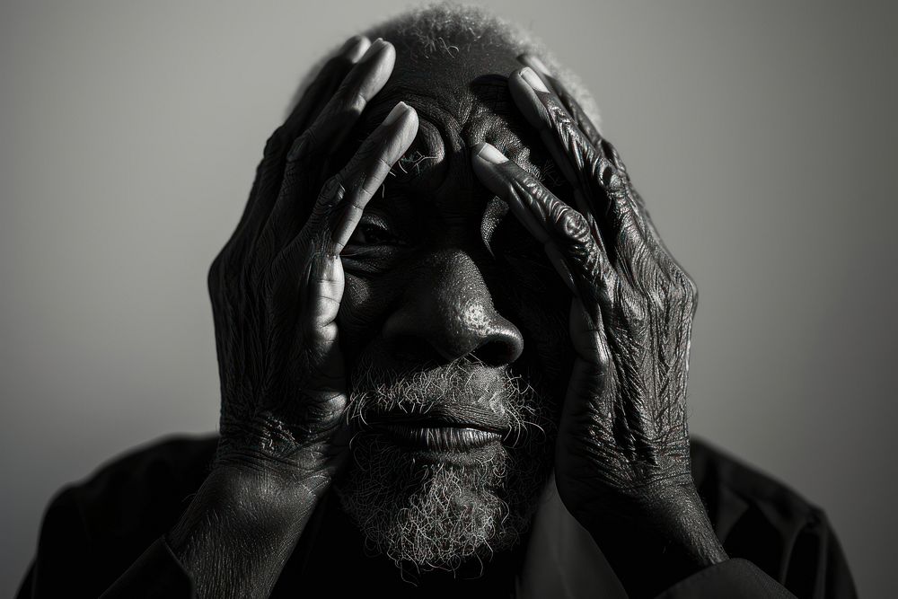 Black old man photography portrait adult.