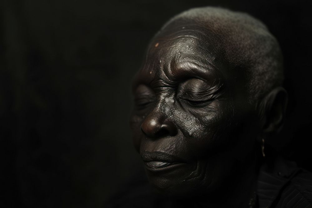 Black old woman photography portrait adult.