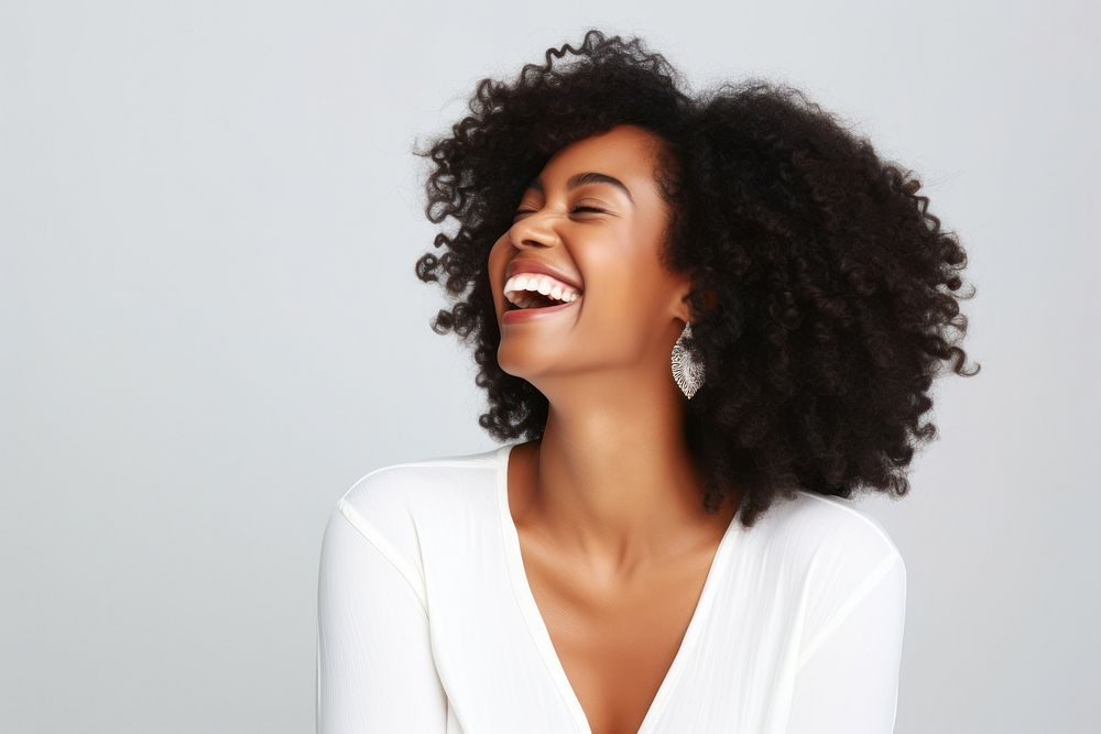 Black people happy happiness laughing portrait.