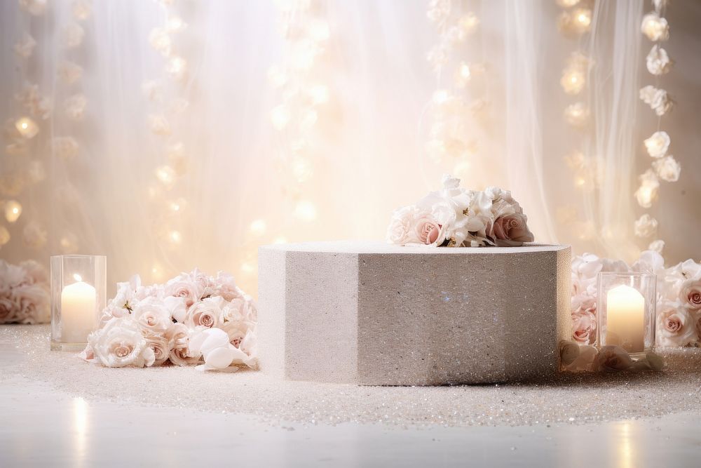 Glitter background candle plant white.