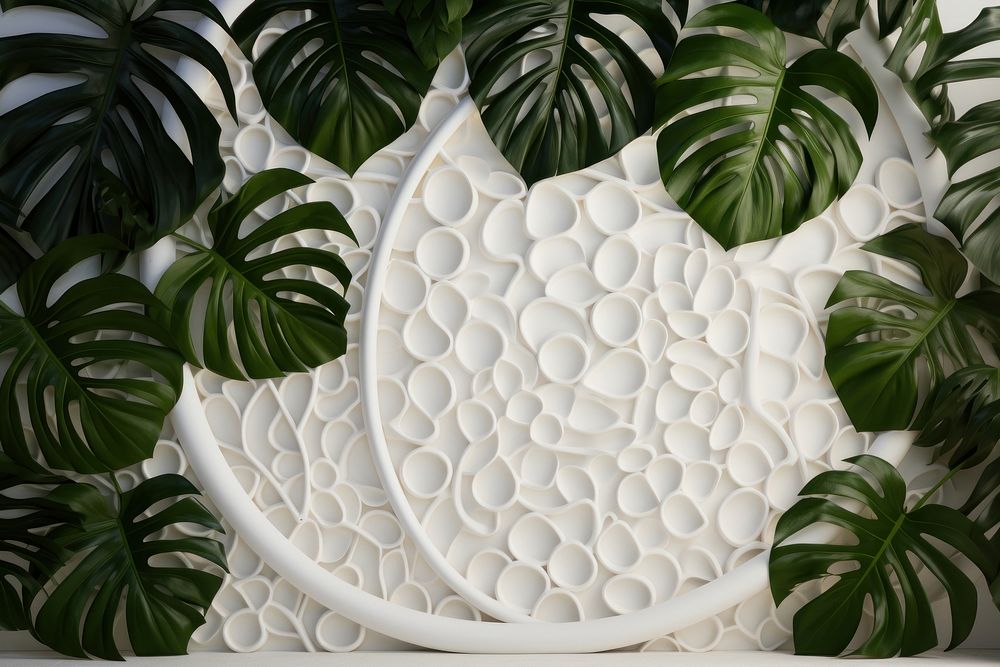 Monstera background backgrounds circle plant.
