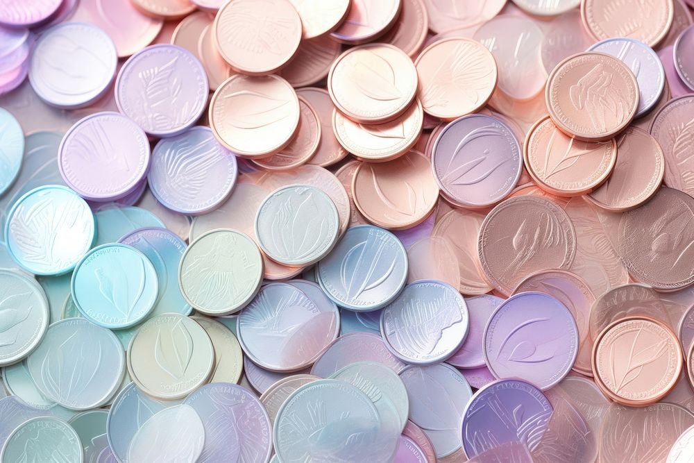 Pastel 3D objects coin backgrounds investment.