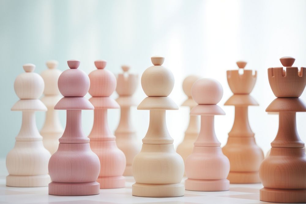 Pastel chess game intelligence chessboard.
