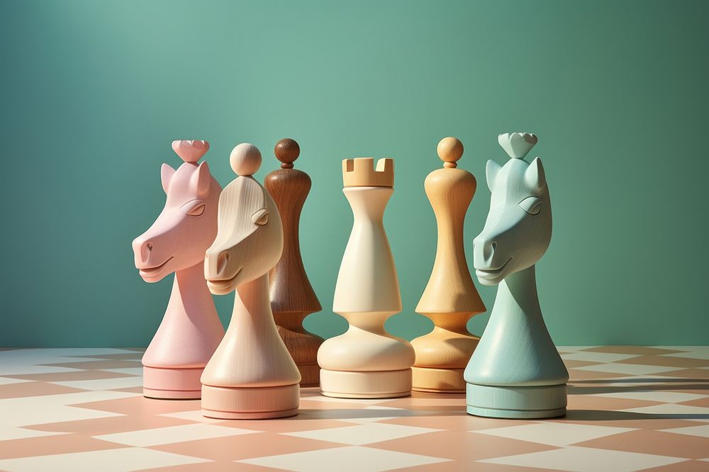 Pastel chess game representation intelligence.