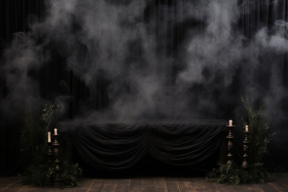 Smoke background architecture curtain candle.