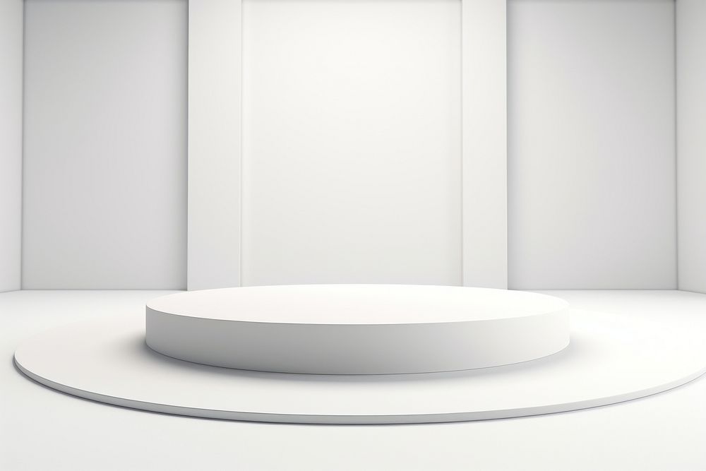 Studio background circle table white.