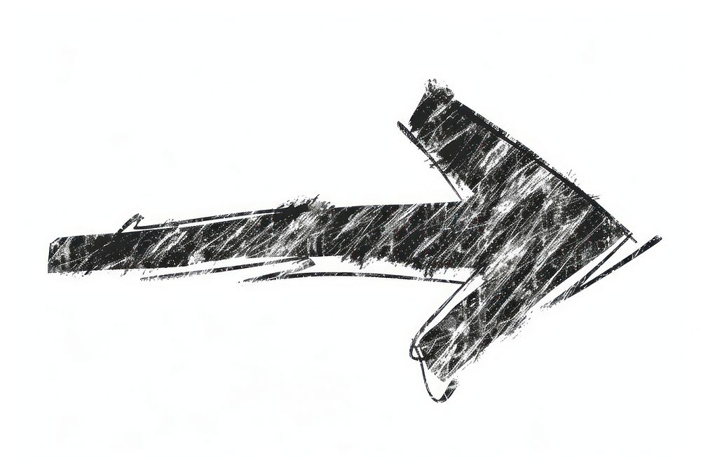 Black scribble arrow drawing sketch line.