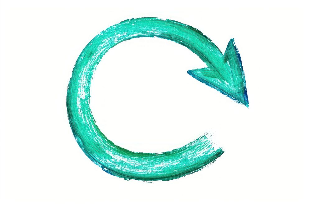 Green circle arrow symbol line white background.
