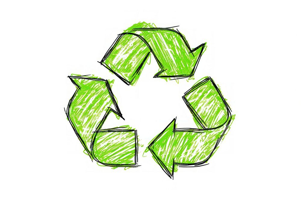 Green recycle icon white background recycling circle.