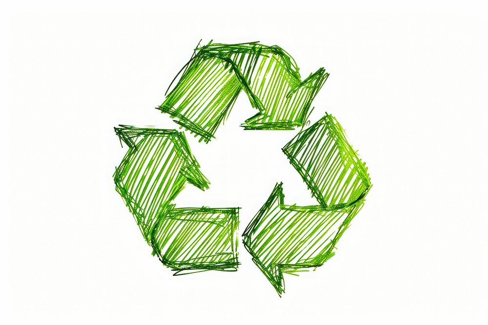 Green recycle icon plant white background recycling.
