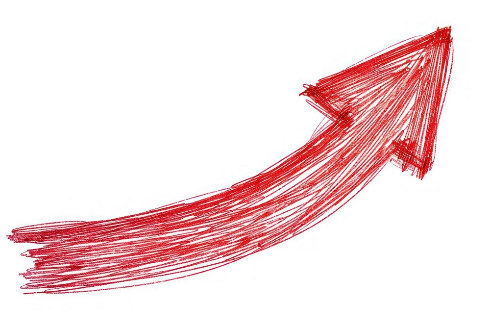 Red curve arrow drawing sketch line.