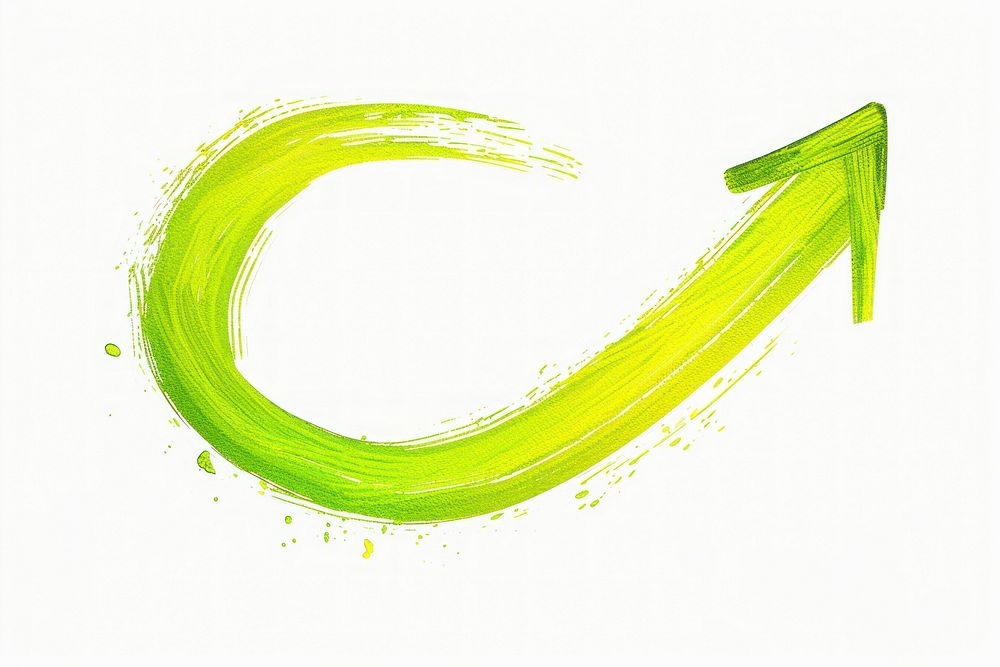 Yellow-green neon curve arrow number symbol line.