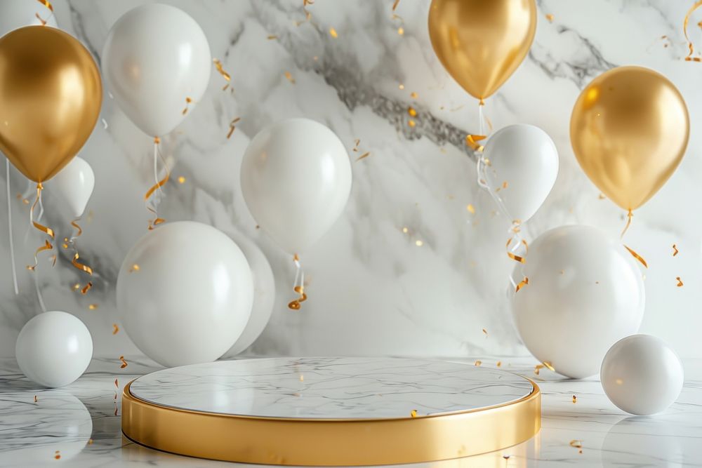 Transparency balloon background gold celebration anniversary.