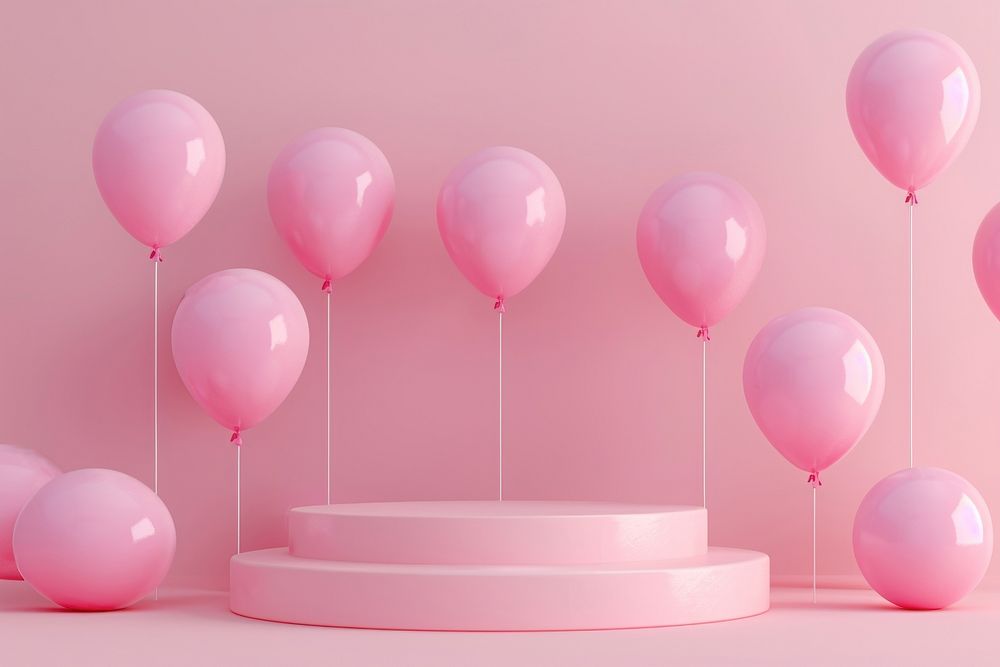 Light pink balloon background anniversary celebration decoration.