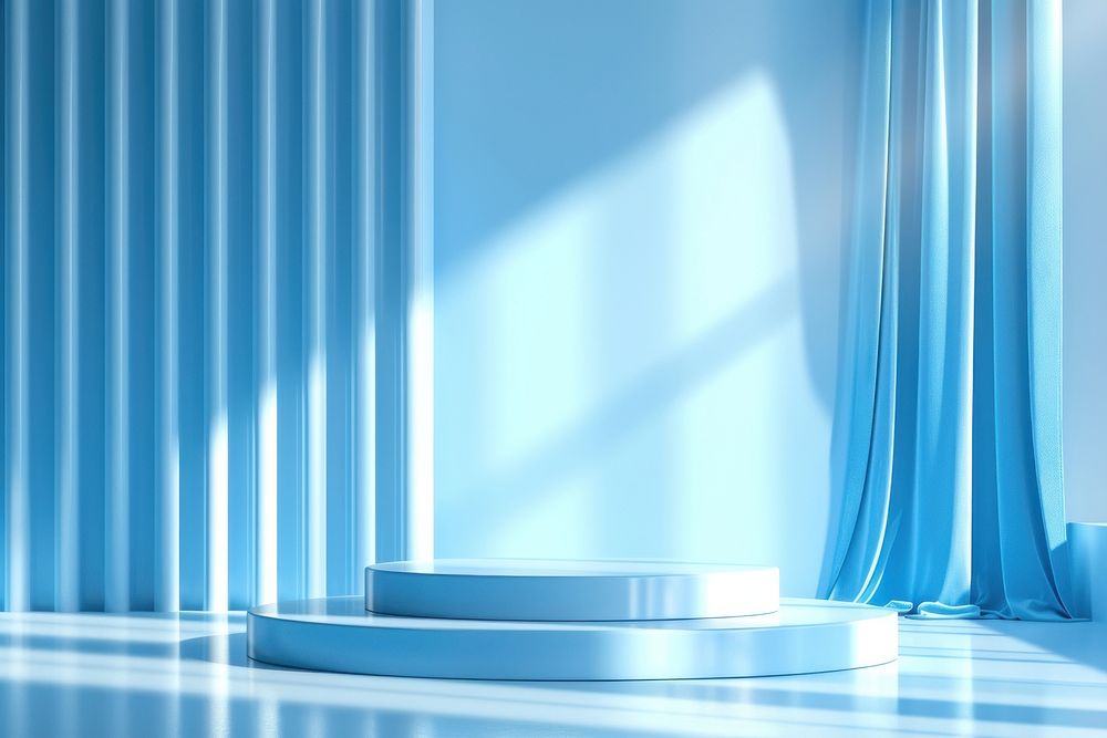 Blue luxury background lighting architecture abstract.