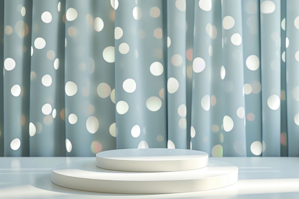 Polka dots background curtain pattern illuminated.