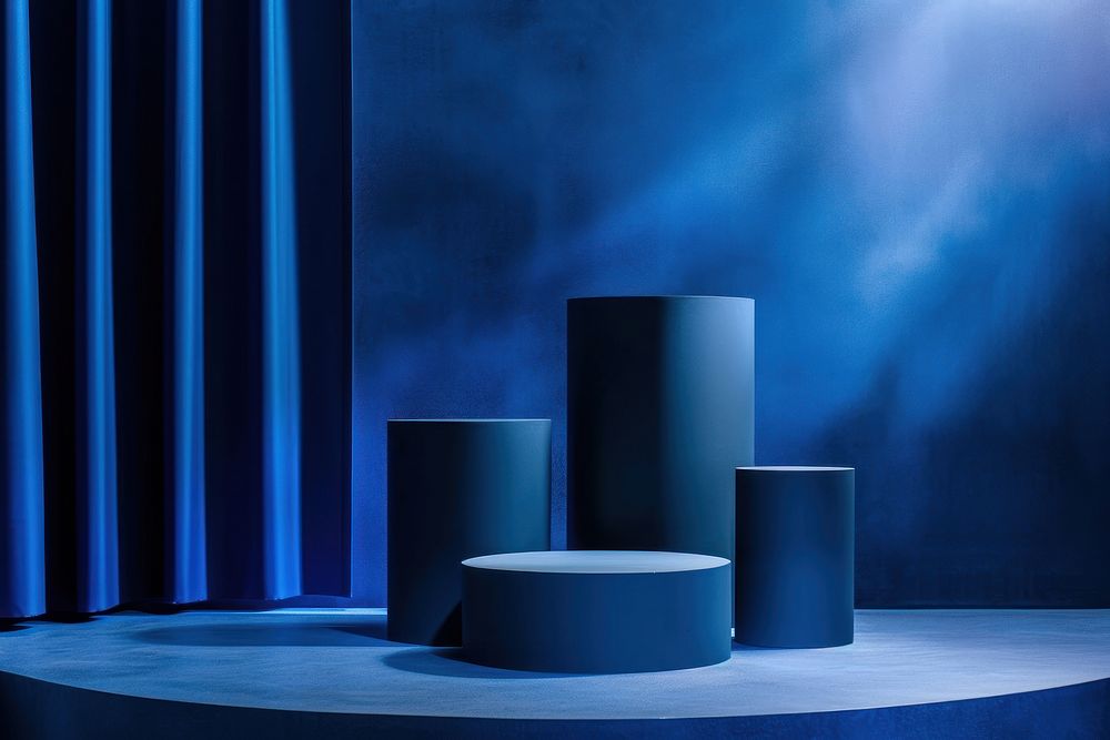 Dark blue luxury background lighting electronics technology.