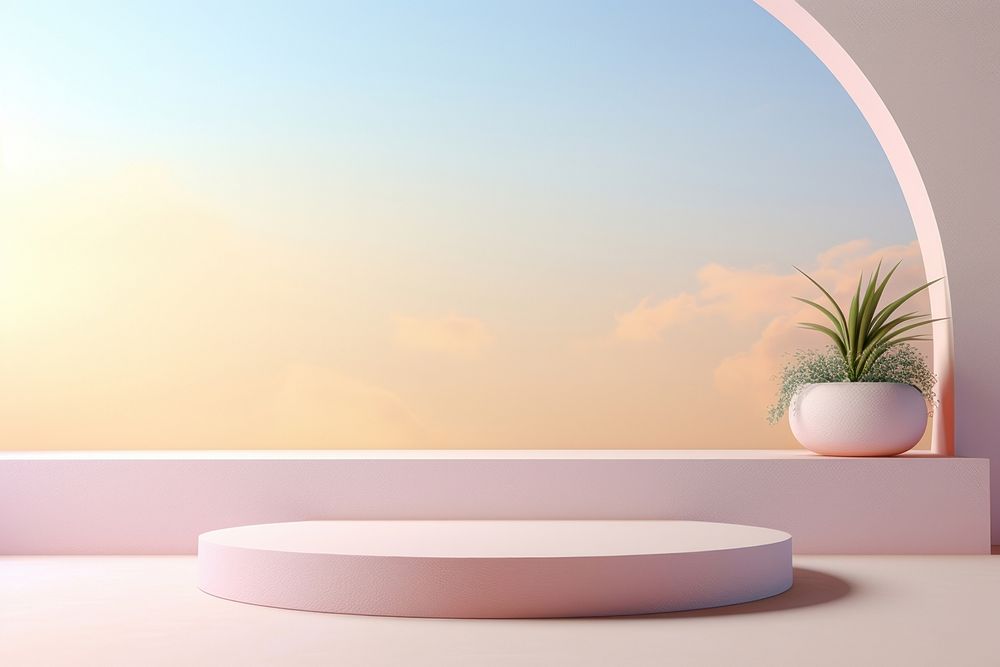  Pastel tone plant architecture tranquility. AI generated Image by rawpixel.