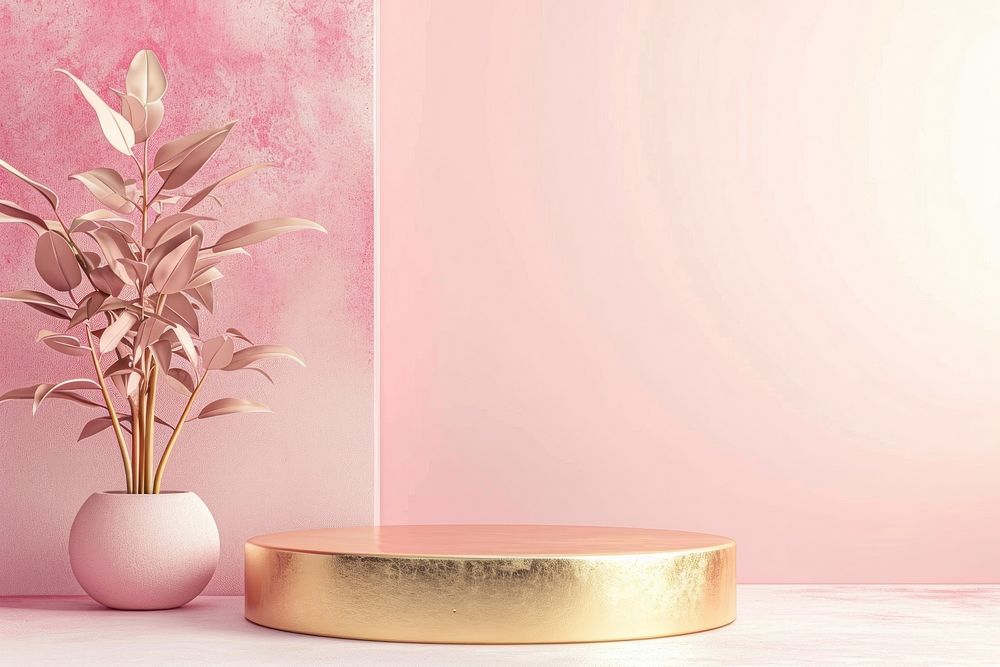 Luxury background plant pink gold.