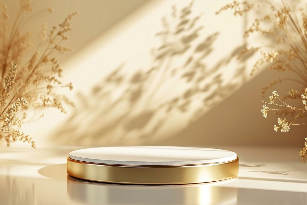 Gold luxury background cosmetics sunlight lighting.