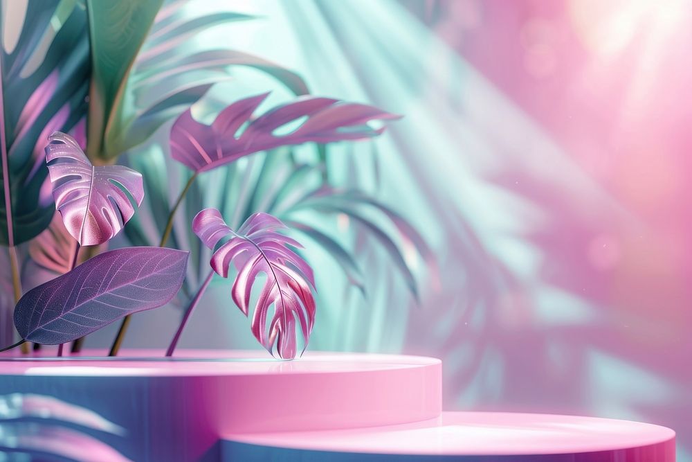 Holographic background graphics nature plant.