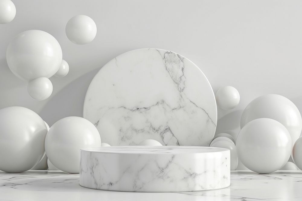 White balloon background marble circle shape.