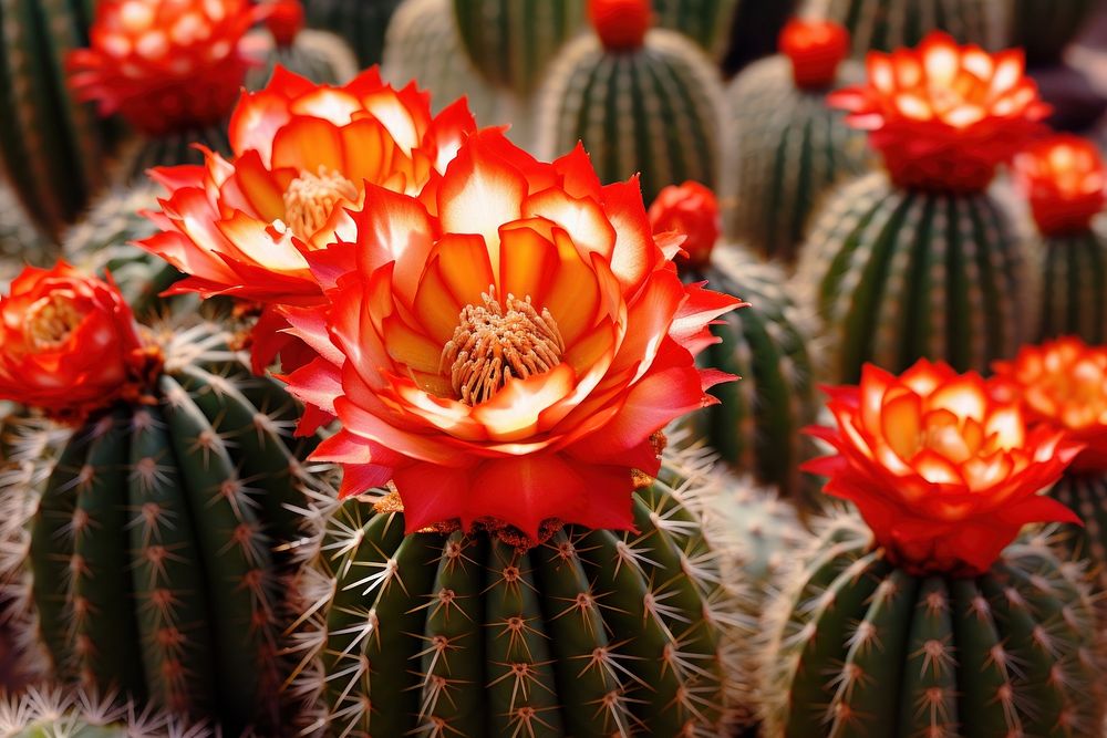  Plant background cactus flower inflorescence. AI generated Image by rawpixel.