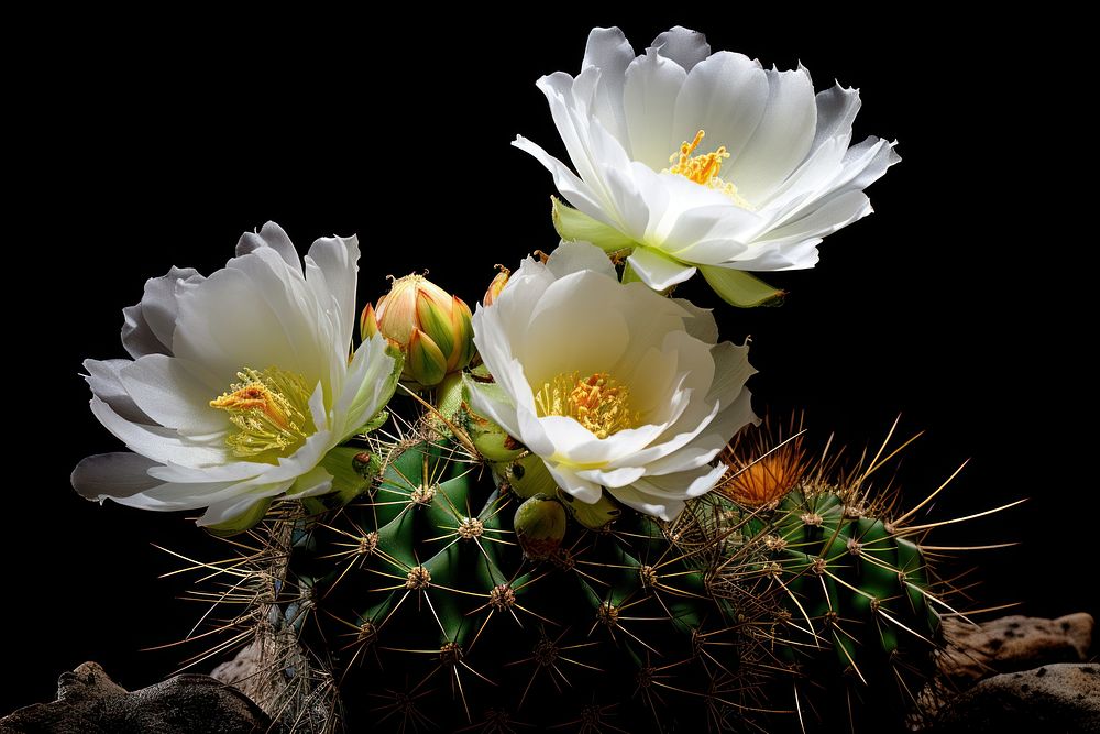  Plant background cactus flower blossom. AI generated Image by rawpixel.