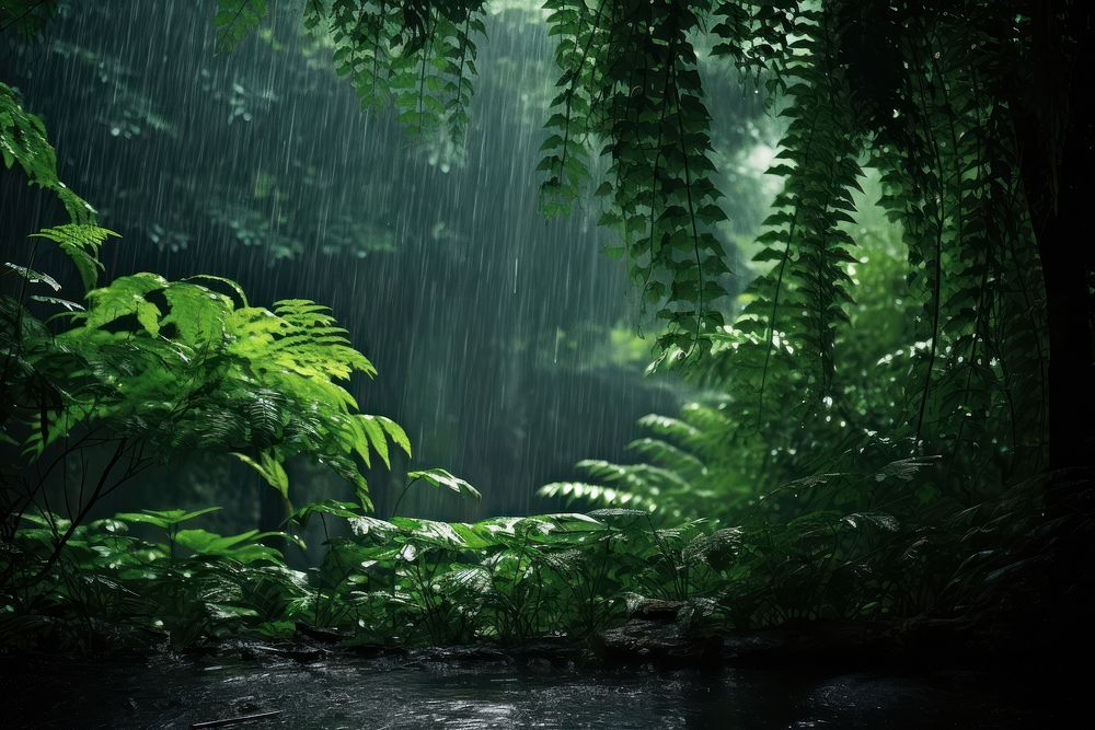  Plant background rain vegetation outdoors. AI generated Image by rawpixel.