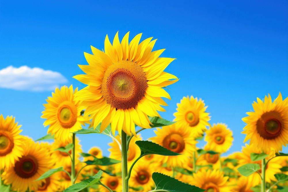  Plant background sunflower field agriculture. AI generated Image by rawpixel.