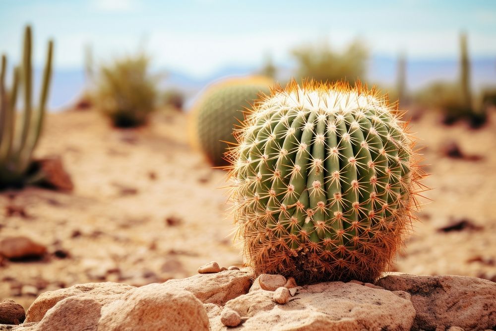  Plant background cactus desert tranquility. 