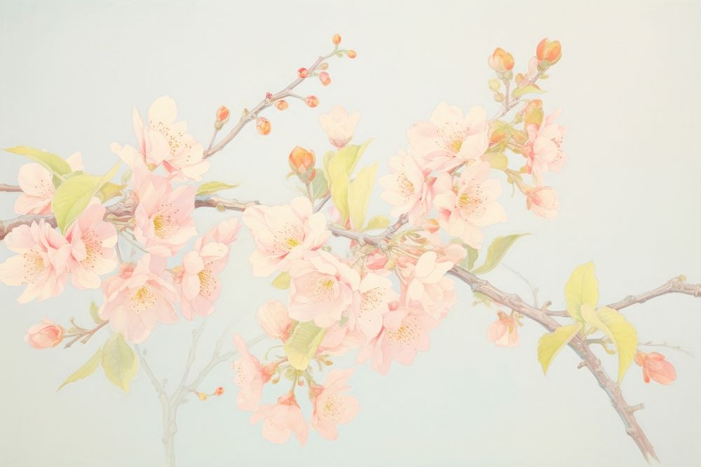  Cherry blossom flower plant petal. AI generated Image by rawpixel.