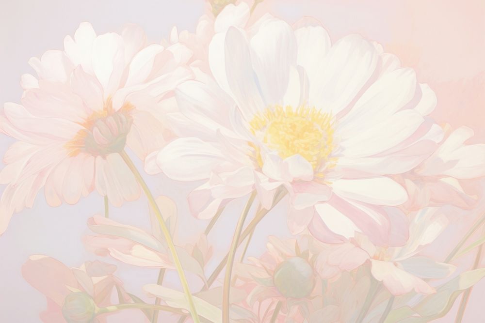  Daisy backgrounds painting flower. AI generated Image by rawpixel.
