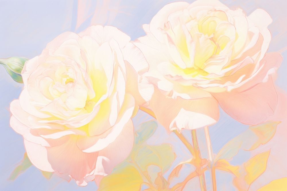  Rose backgrounds painting blossom. AI generated Image by rawpixel.