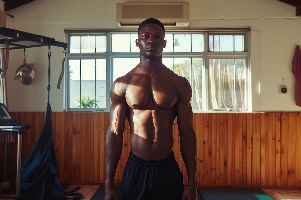 Black South African man exercise sports adult.