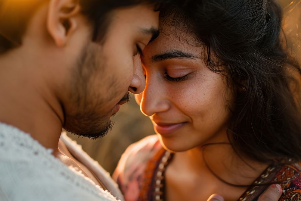 Indian couple portrait person adult.