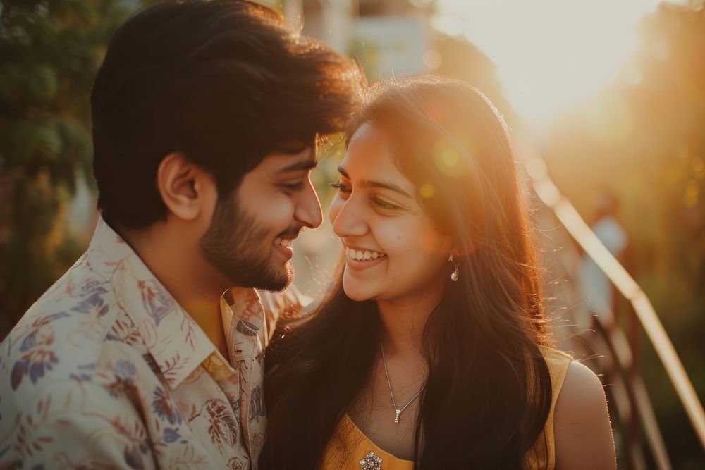 Indian cute couple person adult happy.