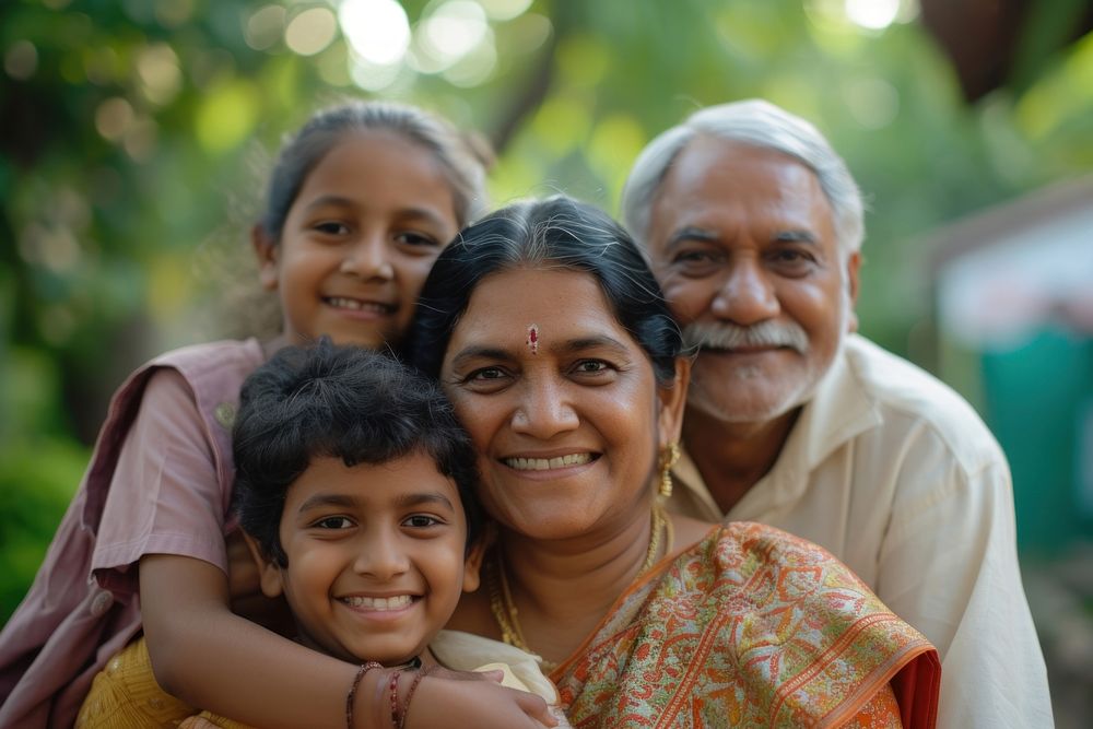 Indian portrait family person.