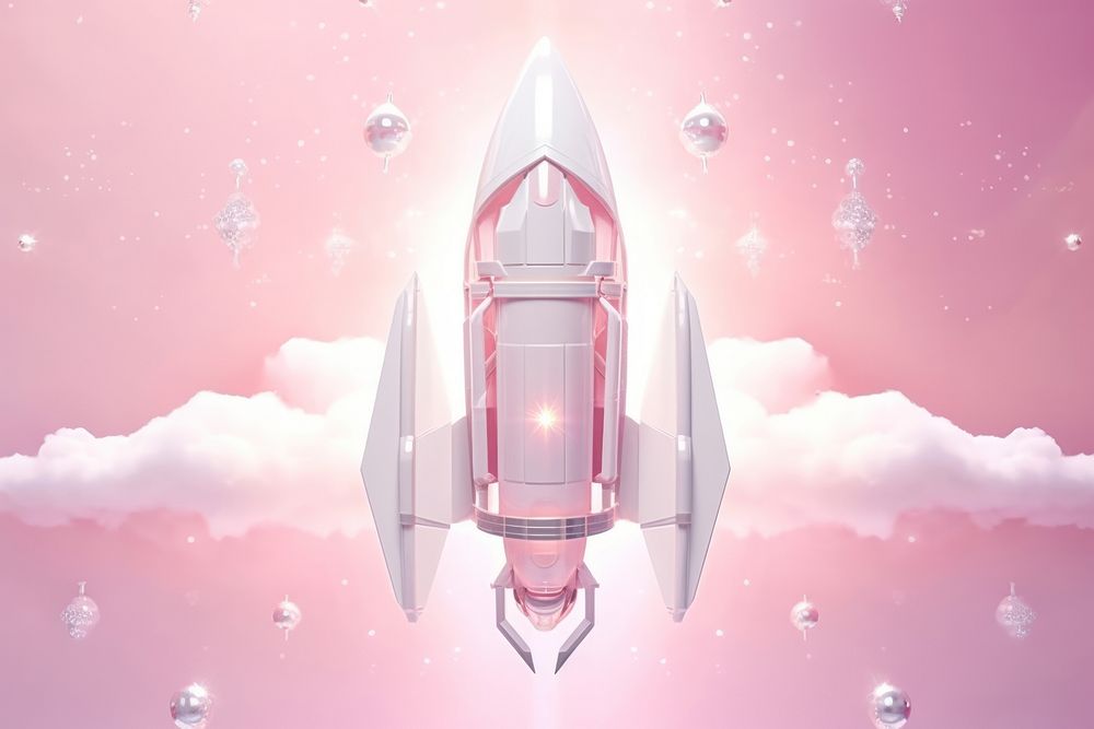 Rocket crystal art spacecraft.