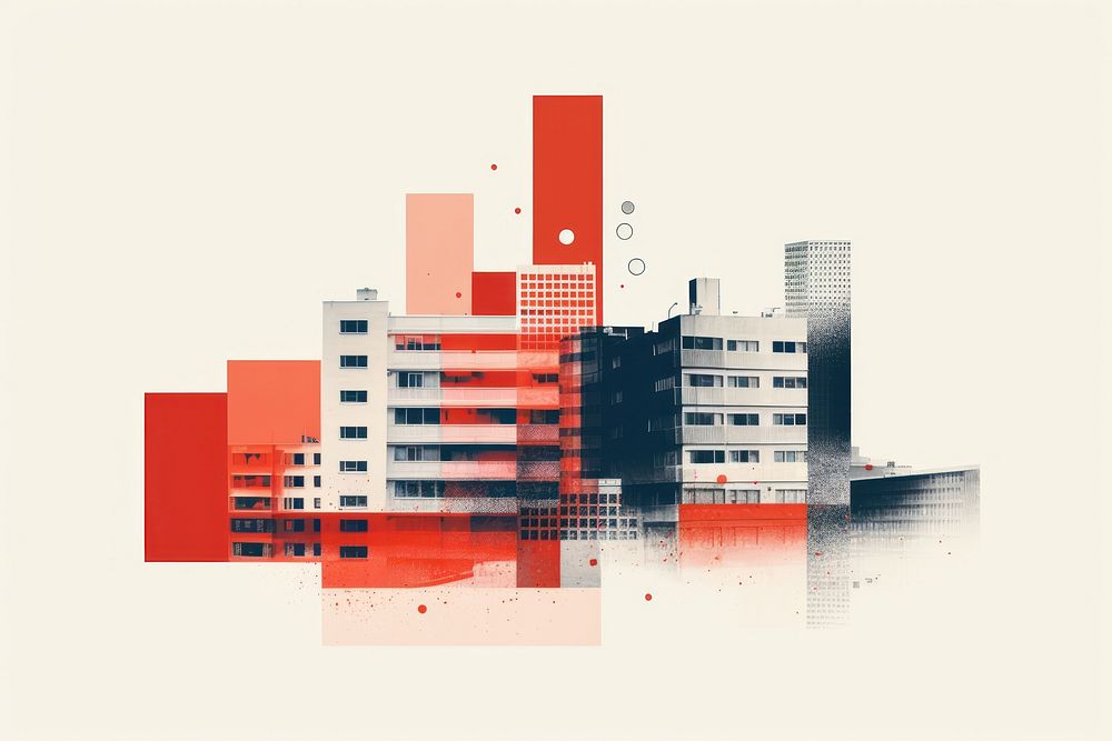 City buildings art architecture apartment. AI generated Image by rawpixel.