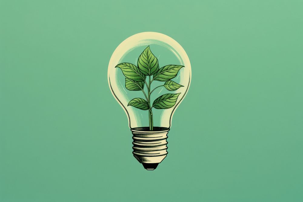 Save environment green lightbulb plant. AI generated Image by rawpixel.