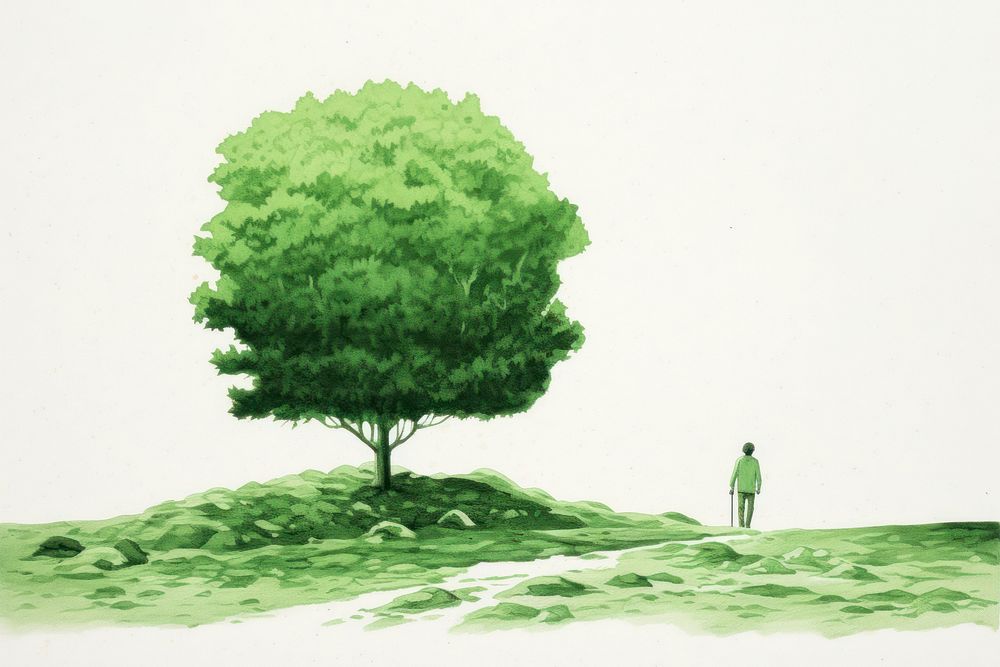 Environment green outdoors drawing. AI generated Image by rawpixel.