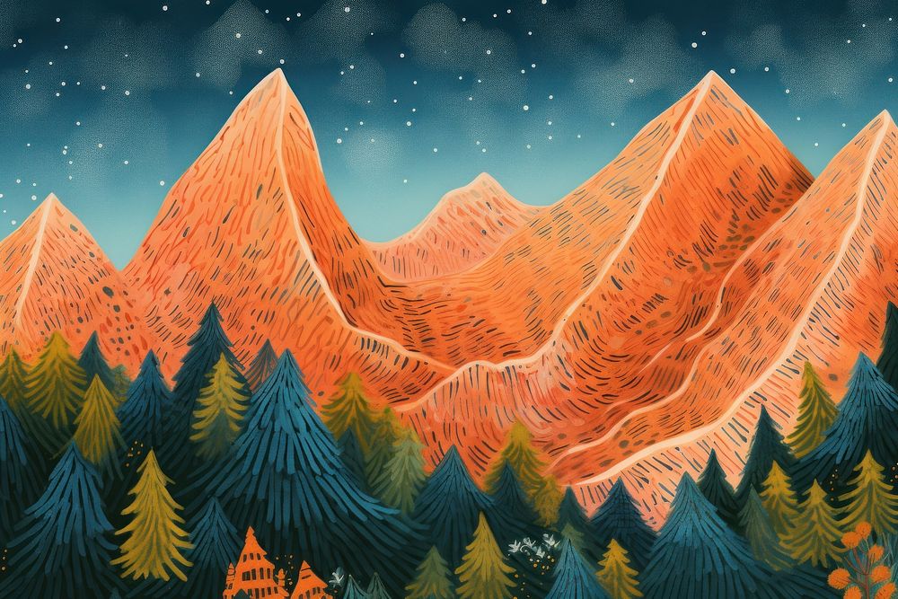  Mountain pattern wilderness landscape. AI generated Image by rawpixel.