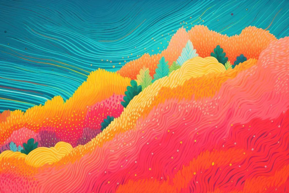  Rainbow painting outdoors pattern. AI generated Image by rawpixel.