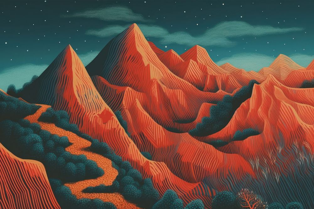Mountain landscape pattern nature. AI generated Image by rawpixel.