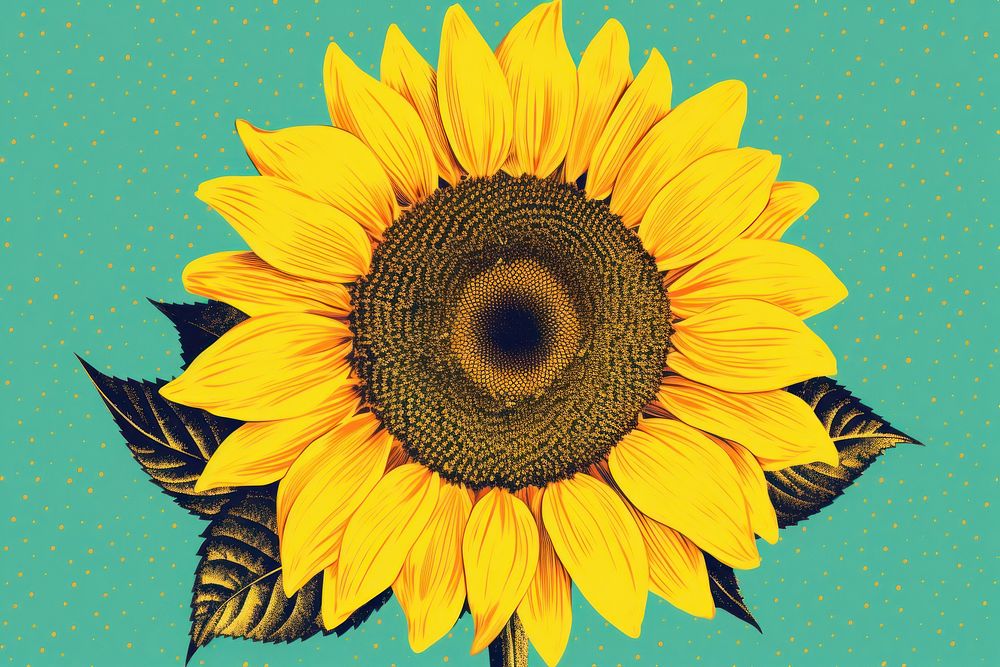  Sunflower plant inflorescence asterales. AI generated Image by rawpixel.